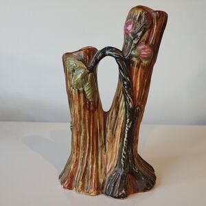 Weller Warwick Double Split Tree Flower Vase 1920s Vintage